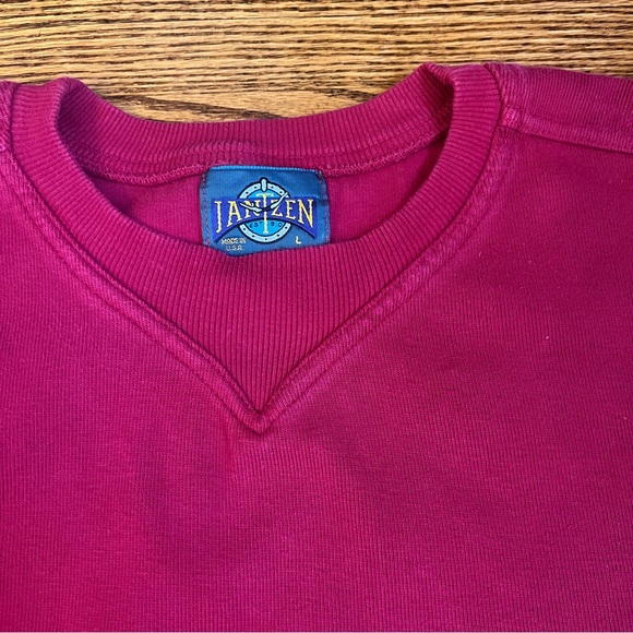 Vintage Jantzen Crewneck Sweatshirt Red Size Large - Picture 3 of 4